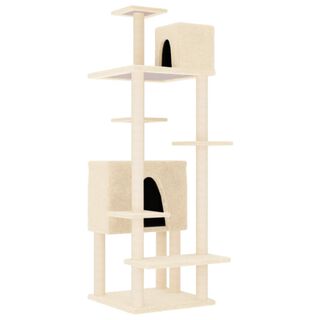 vidaXL Rascador con postes para rascar crema para gatos 