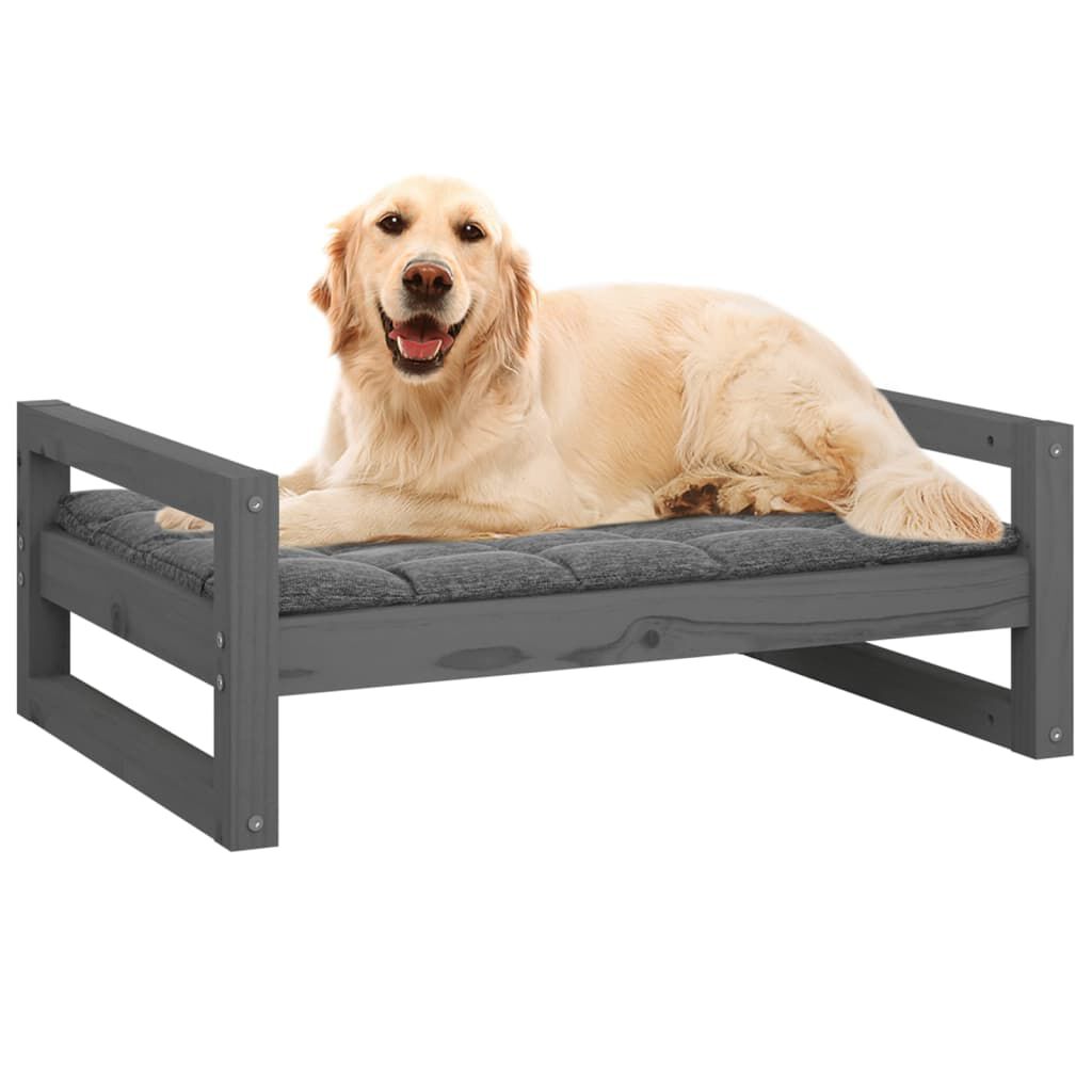 VidaXL Estructura fina cama de madera gris para perros thumbnail