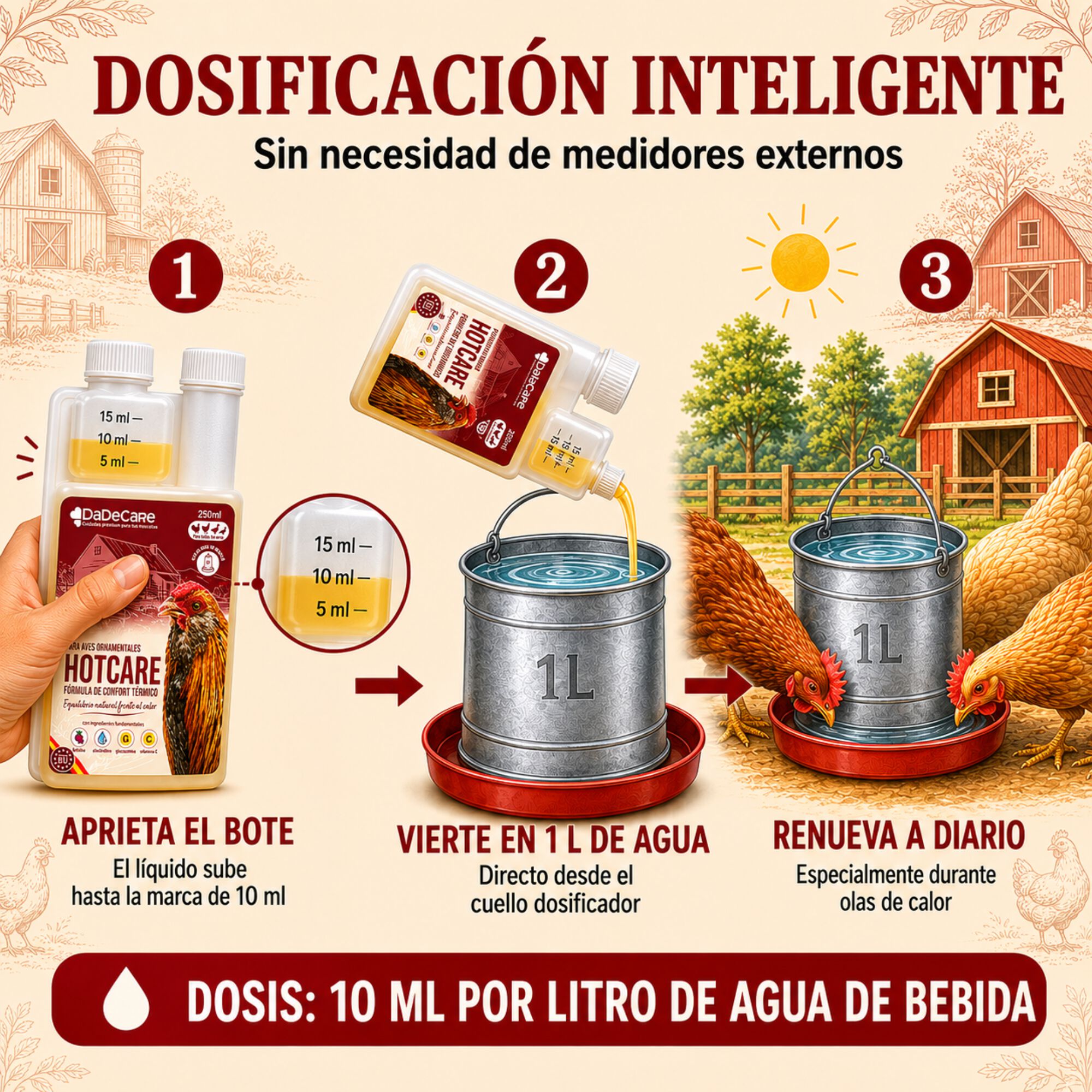 Hotcare 250 ml Antiestr&eacute;s por Calor para aves. Dadecare, , large Imagen numero 5