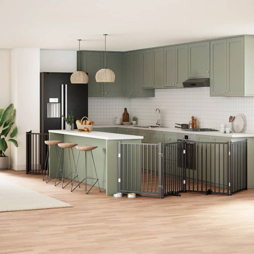 vidaXL Puerta para Perros Plegable Paneles Puerta de Seguridad Madera de &Aacute;lamo, , large Imagen numero 2