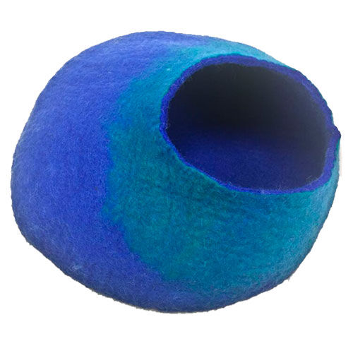 Walking Palm azul cueva de lana a mano para gatos Imagen numero 1