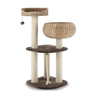 COSTWAY Árbol rascador con cama y jueguete para Gatos