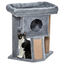 PawHut Árbol Rascador para Gatos Pequeños de 57 cm Torre para Gatos con Poste de Yute Rampa para Rascar Cama y Bola Colgante 40x40x57 cm Gris, , large indicador imagen numero 1
