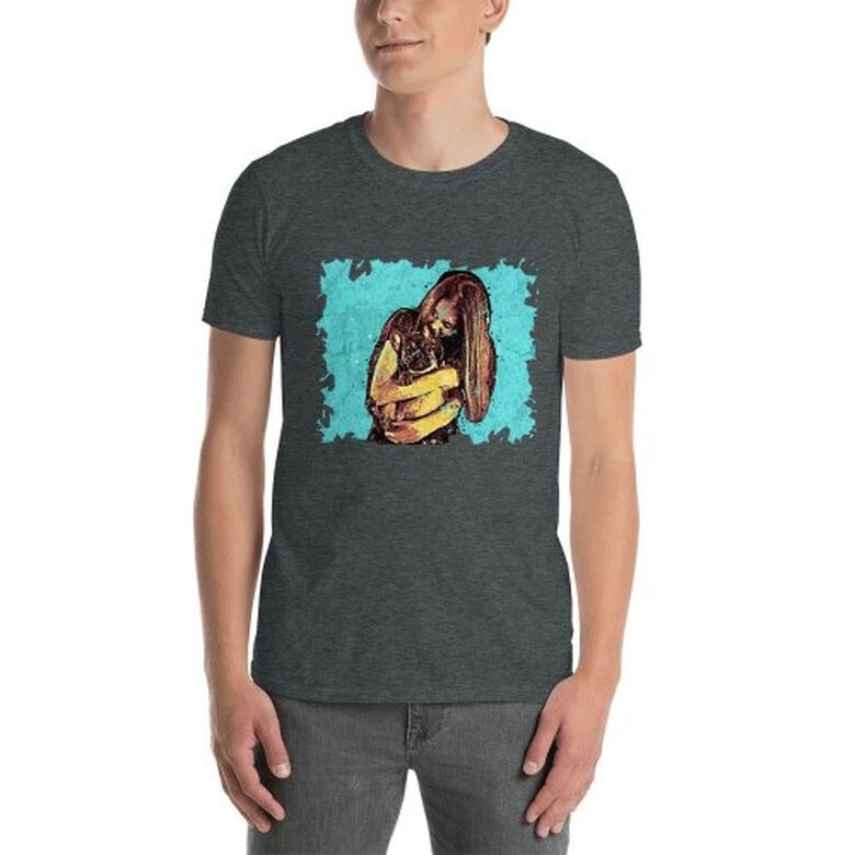 Macochula camiseta hombre graffiti personalizada con tu mascota gris oscuro thumbnail