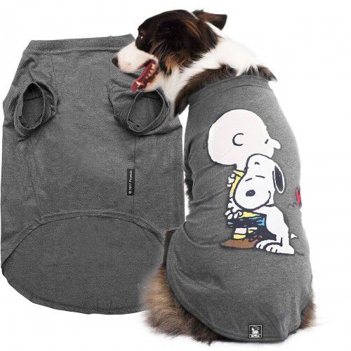 Camiseta para perros Charlie Snoopy Hug color grafito, , large Imagen numero 1