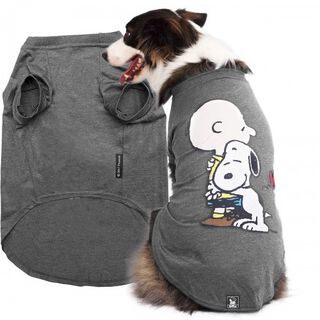 Camiseta para perros Charlie Snoopy Hug color grafito