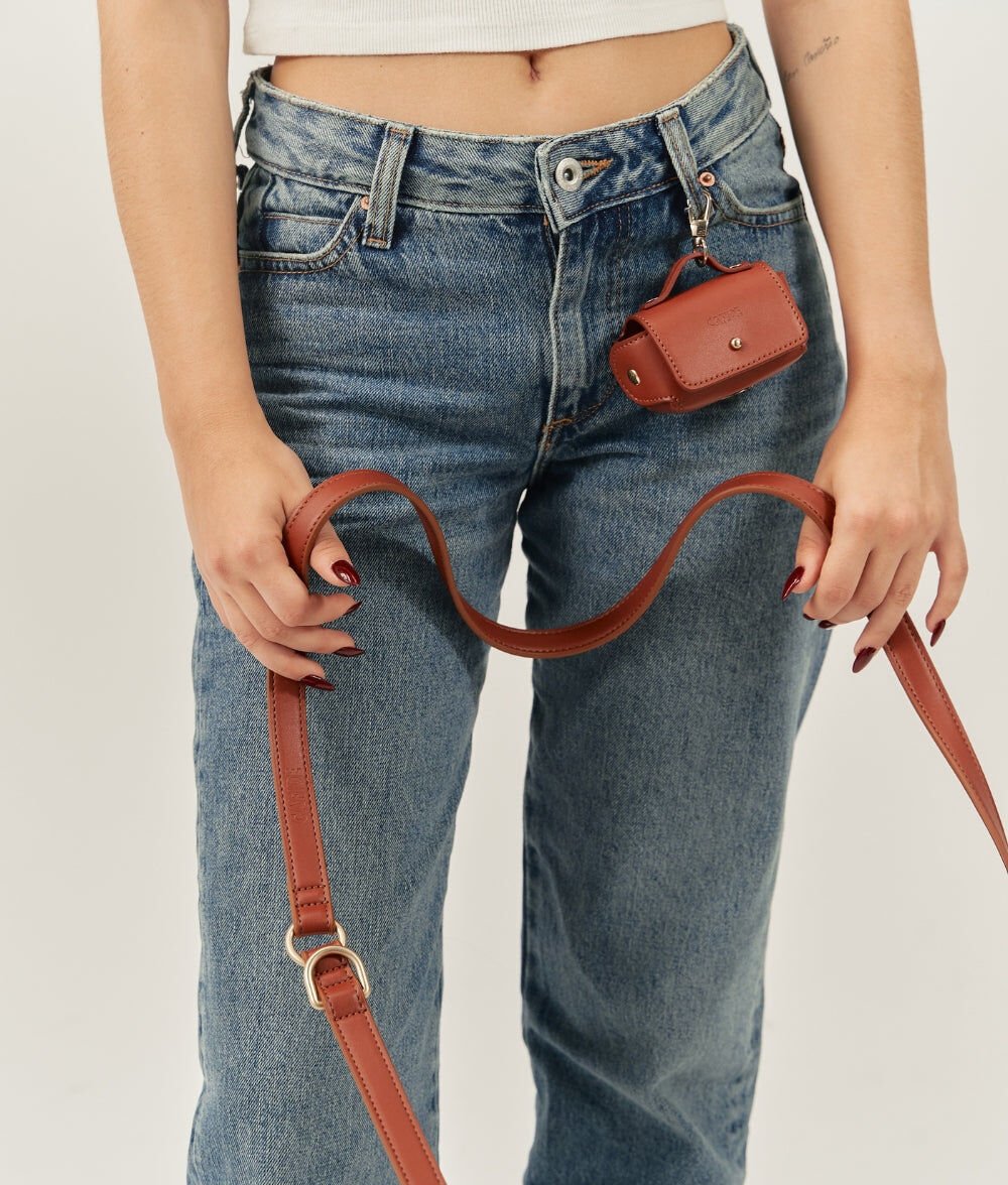 CAFIDE Correa Cuero Vegano Jala Marr&oacute;n, , large Imagen numero 3