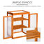Outsunny Invernadero de Jard&iacute;n de Madera y Policarbonato Invernadero Vivero Casero con 3 Estantes 2 Puertas y Tapa Abatible para Cultivo de Plantas Terraza Patio 58x44x78 cm Natural, , large indicador imagen numero 4