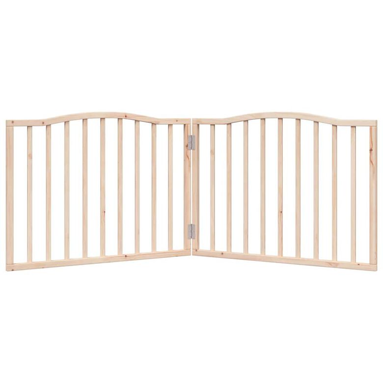VidaXL Puerta Plegable Madera para Perros plegable 2 paneles madera de álamo 160 cm thumbnail
