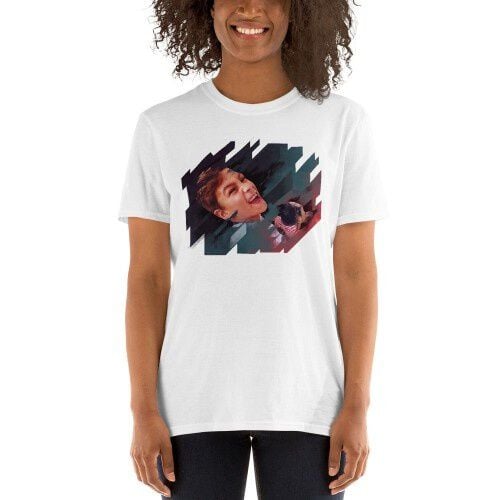 Mascochula camiseta mujer electronic personalizada con tu mascota blanco thumbnail
