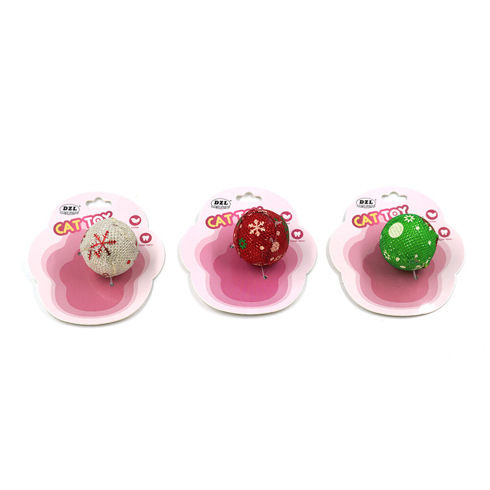 DZL Pelota con Diseño de Navidad para gatos