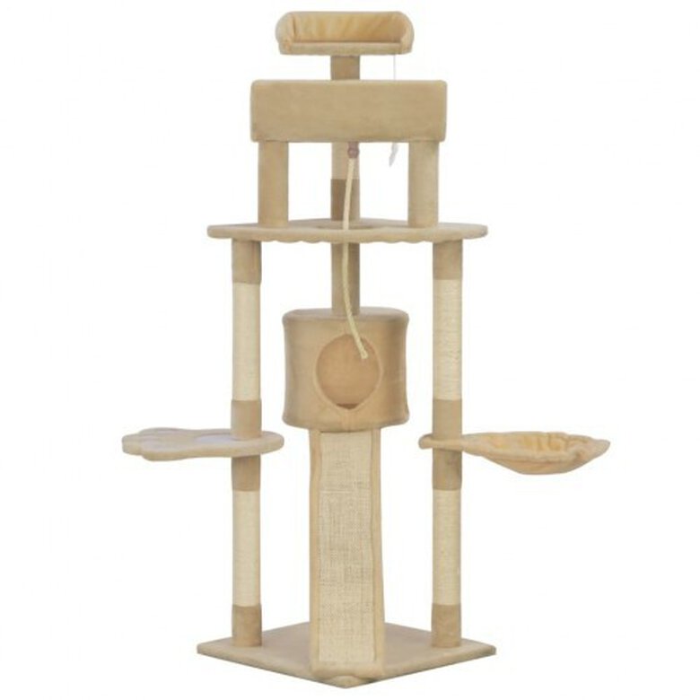 Rascador con postes de sisal para gatos color Beige, , large image number null