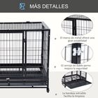 Pawhut jaula de metal con ruedas negro para perros, , large image number null