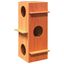 vidaXL Casa para gatos cera marrón 43x43x60 cm madera maciza pino, , large indicador imagen numero 6