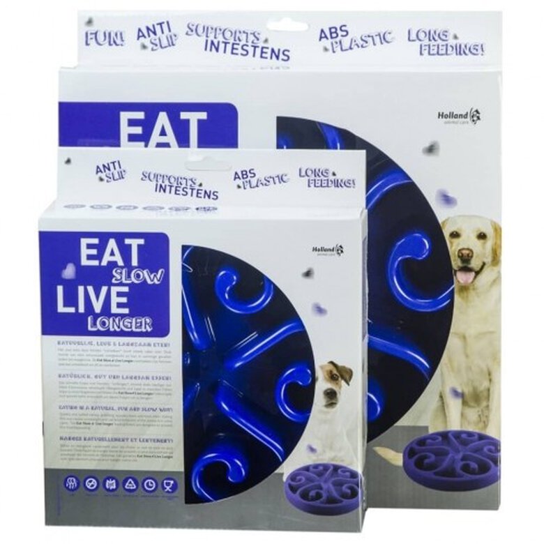 Comedero lento redondo para perros color Azul, , large image number null