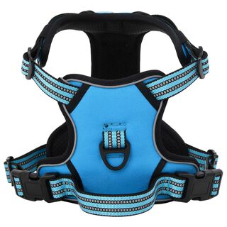 VidaXL Arnés  con bandas reflectantes ajustables azul para perros