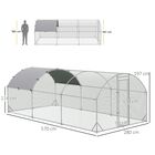 PawHut Gallinero para Exterior Grande Jaula de Acero Galvanizado con Techo de Tela Oxford Corral y Cerradura para 12-18 Gallinas Conejos Aves 5,7x2,8x1,97 m Plata, , large image number null