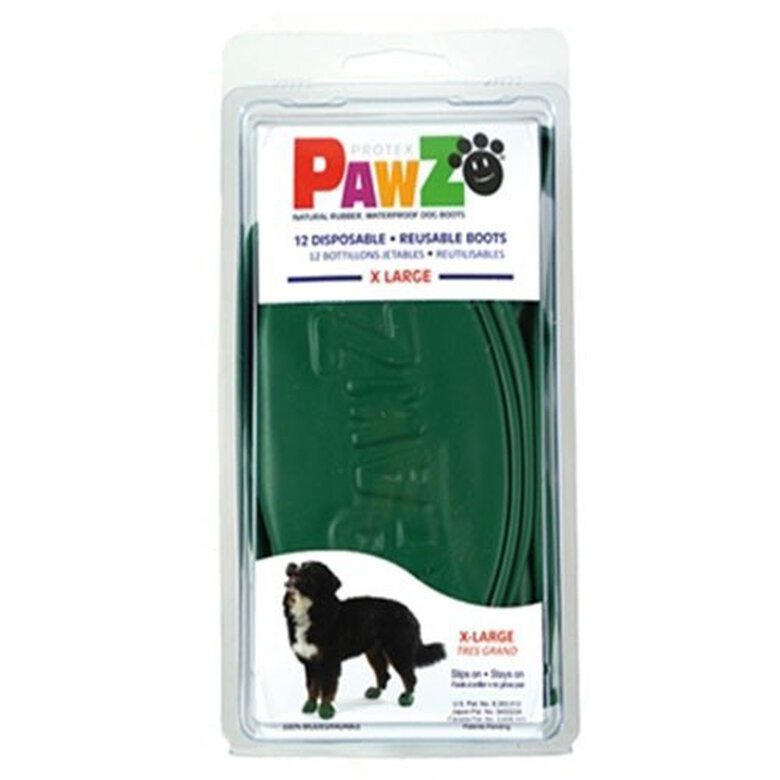 Botas de caucho natural Pawz para perro color Verde Oscuro , , large image number null