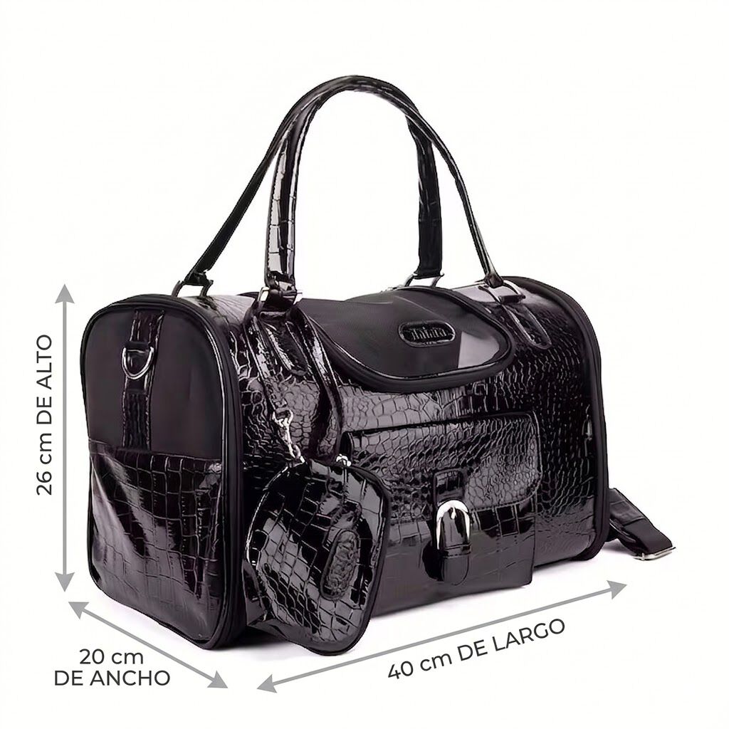 Bolso de lujo negro para perro y gato peque&ntilde;o m&aacute;ximo 6kg, , large Imagen numero 3