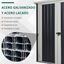 Outsunny Cobertizo de Jardín de Exterior 1,26 m² 147x86x134 cm Caseta de Exterior de Metálico con 2 Puertas y Cerradura para Almacenamiento de Herramientas en Patio Terraza Negro, , large indicador imagen numero 4