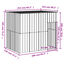 vidaXL Caseta perro corral acero galvanizado gris claro 214x1069x181cm, , large indicador imagen numero 18