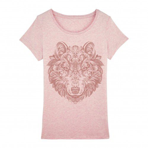 Camiseta Mujer Lobo Mandala color Rosa, , large Imagen numero 1