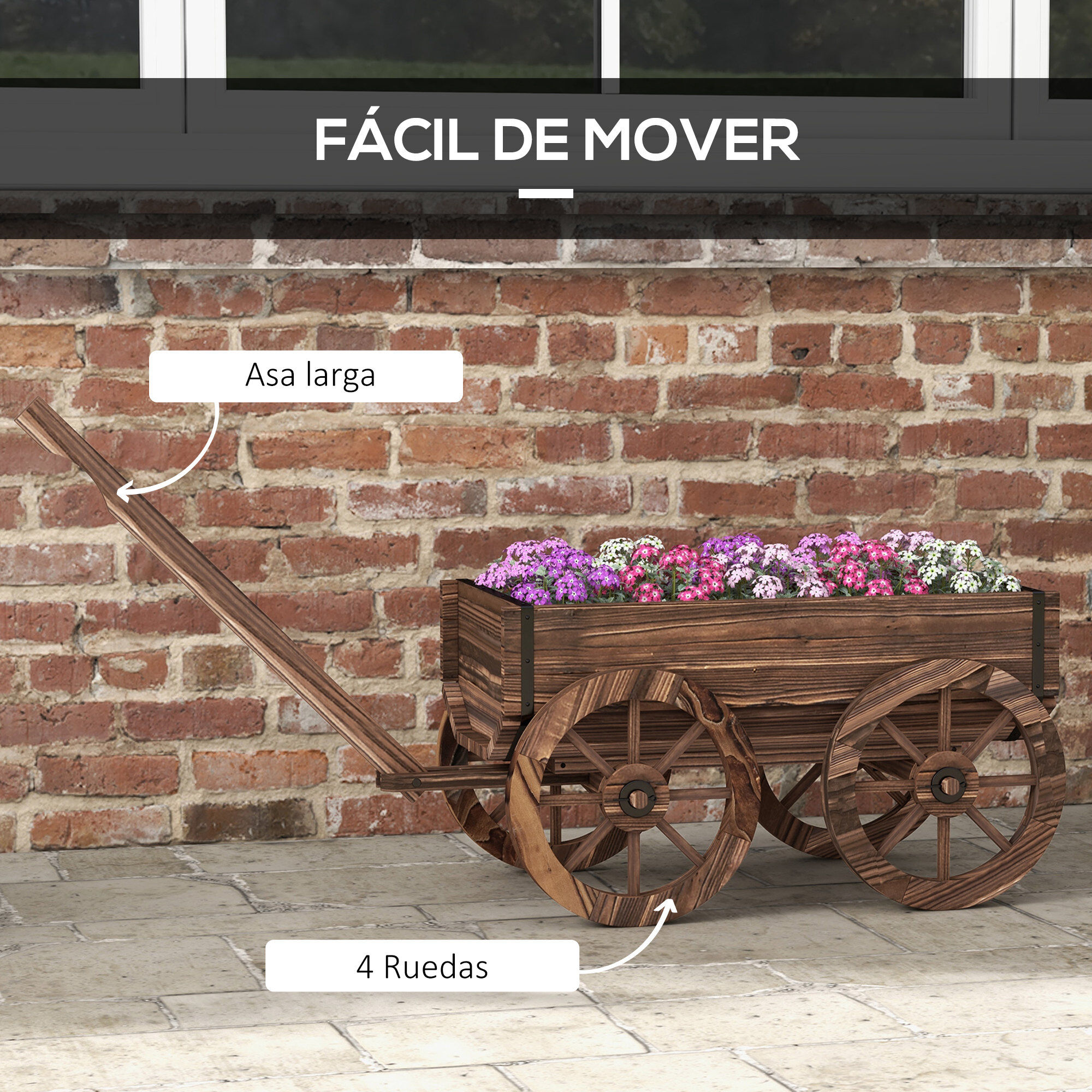 Outsunny Jardinera Carbonizado, , large Imagen numero 4