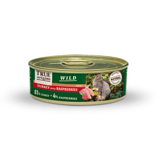 True Origins Wild Adult Pavo y Frambuesas lata para gatos