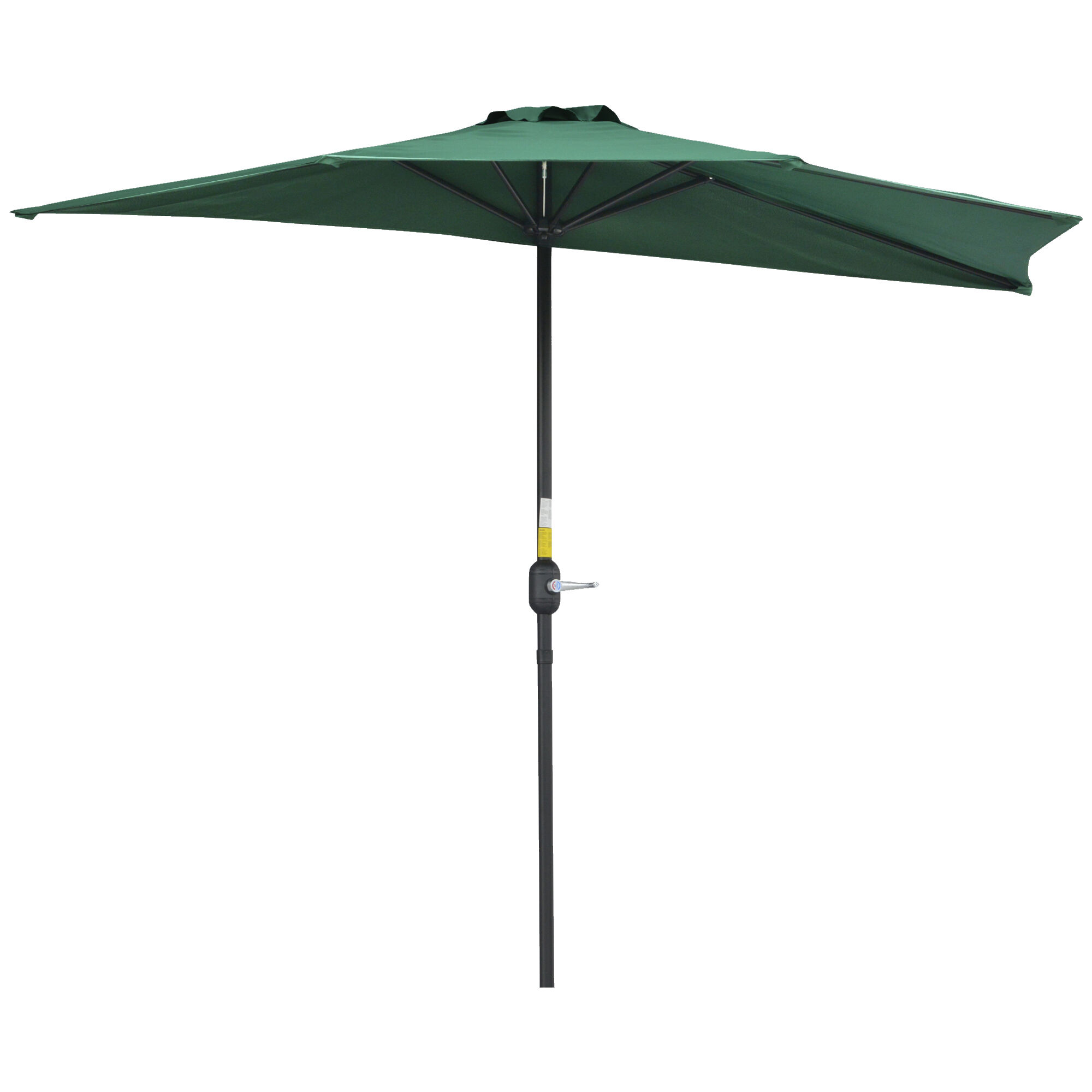 Outsunny Sombrilla 269x138x236 cm Parasol de Jard&iacute;n con Manivela y Forma Semicircular para Exterior Terraza Patio Piscina Verde, , large Imagen numero 1