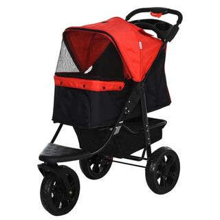 Cochecito de paseo plegable para mascotas color Rojo