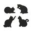 Set de 4 posavasos en forma de gato color Negro, , large indicador imagen numero 1