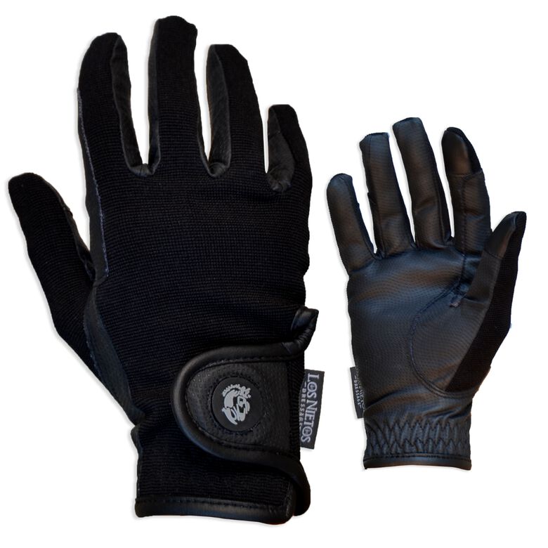 Guarnicioneria Los Nietos Guantes De Equitación Confort Color Negro Equipamiento Para El Caballo thumbnail