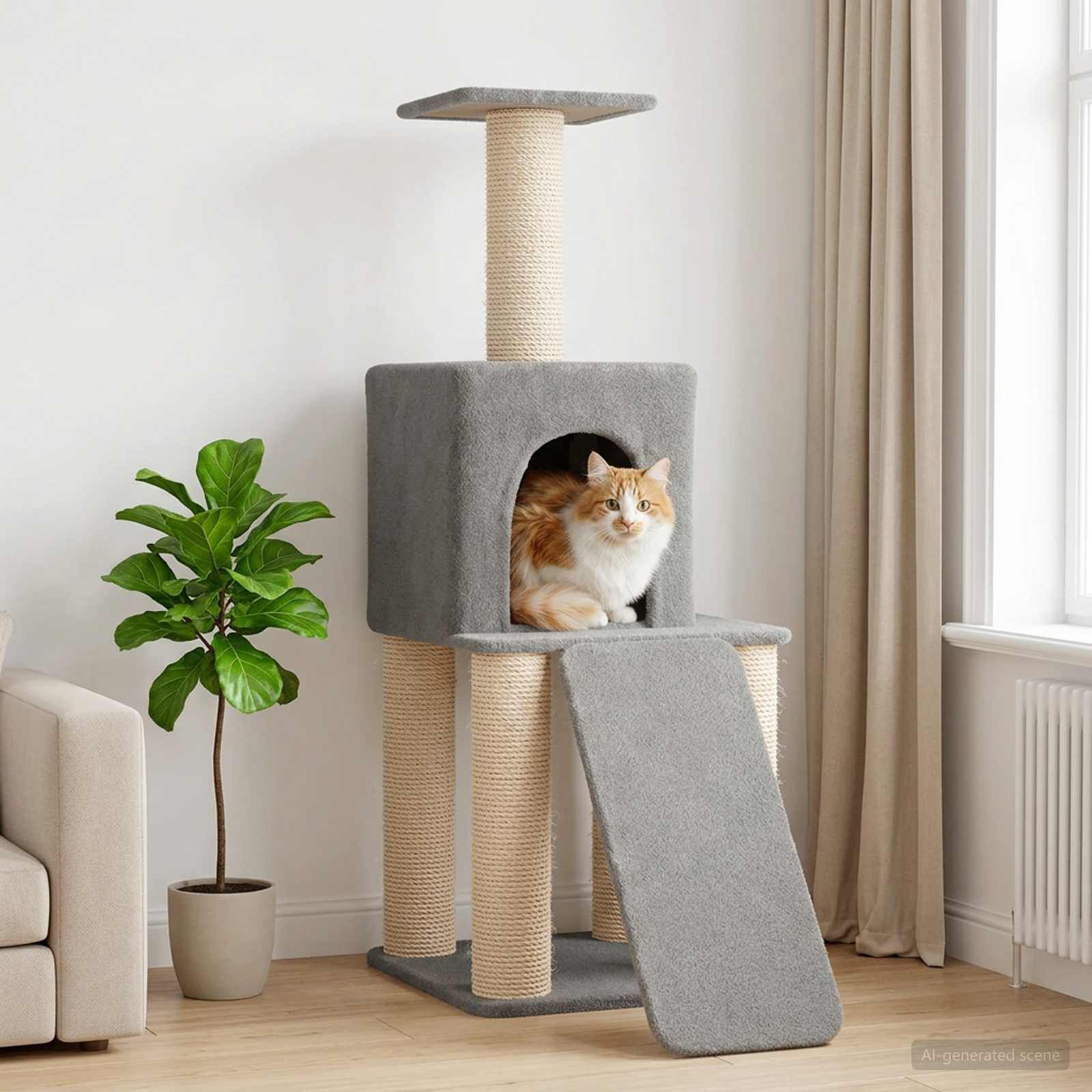 vidaXL &Aacute;rbol para gatos con postes de sisal &Aacute;rbol rascador Torre Gatos, , large Imagen numero 2