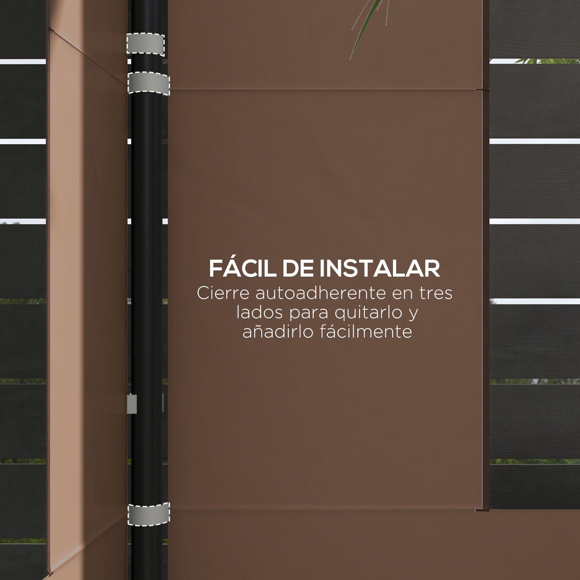 Outsunny Paredes Laterales para Carpa de 2 Paneles 295x195 cm Paredes Laterales de Repuesto de Tela Oxford con Ventana para Carpas de 6x3 m 3x3 m Marr&oacute;n, , large Imagen numero 5