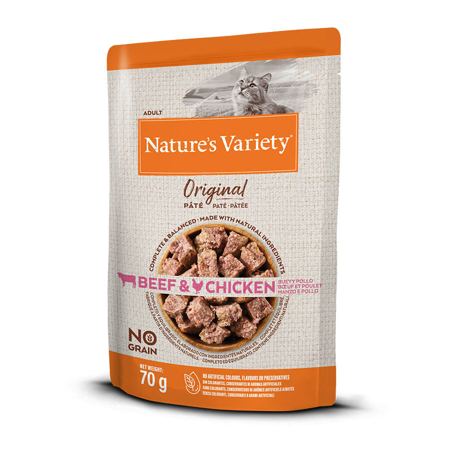 Nature&#039;s Variety Original Adult buey y pollo sobre para gatos