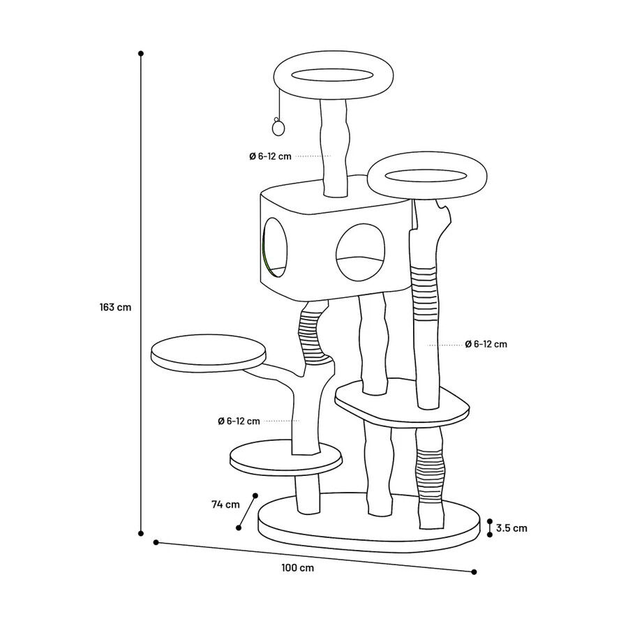 Flamingo Yuna &Aacute;rbol Rascador Gris para gatos, , large Imagen numero 3