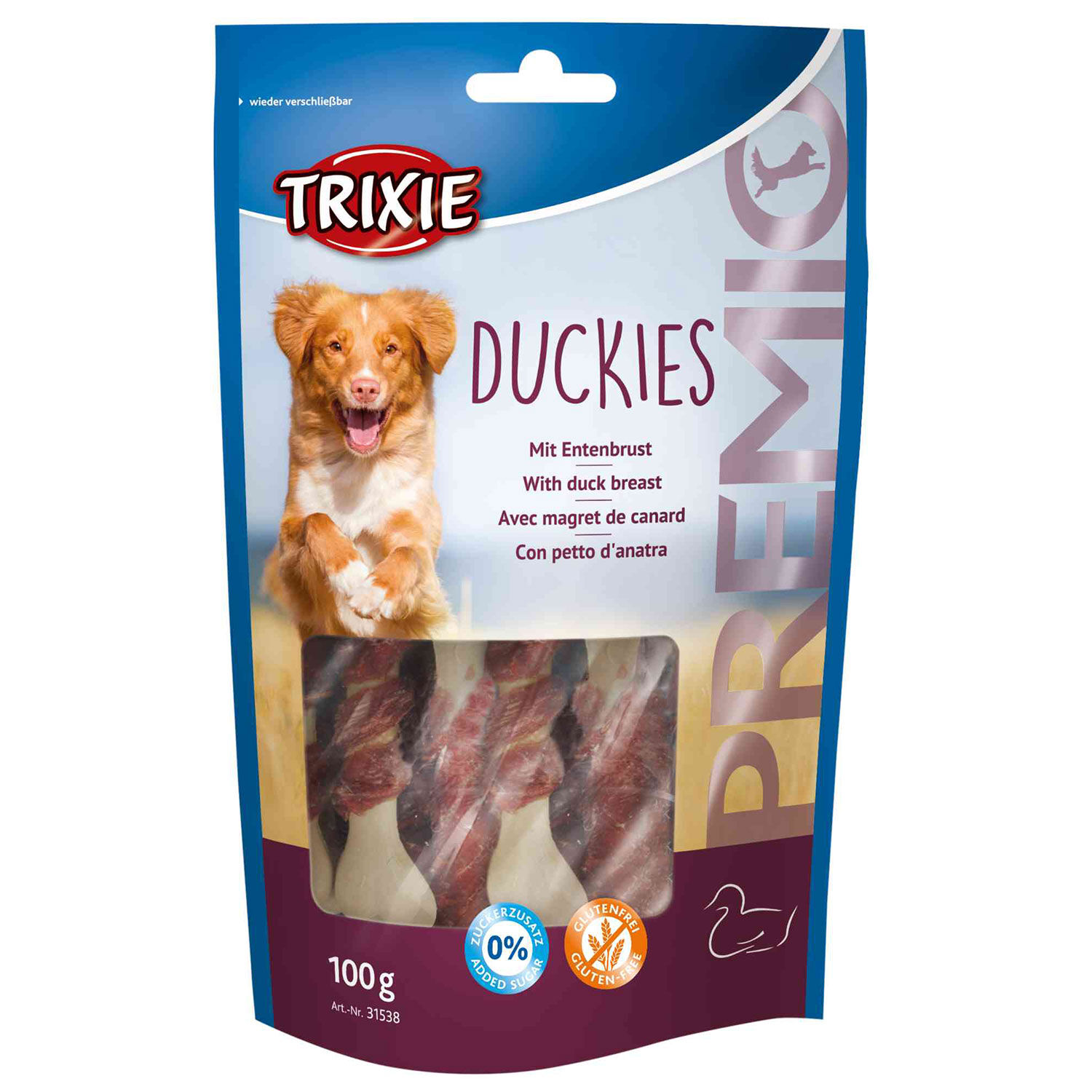 TRIXIE PREMIO Duckies Snack para Perros con Pato, 100 g, , large Imagen numero 2