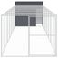 vidaXL Caseta perros con corral acero galvanizado gris 214x1069x181 cm, , large indicador imagen numero 11