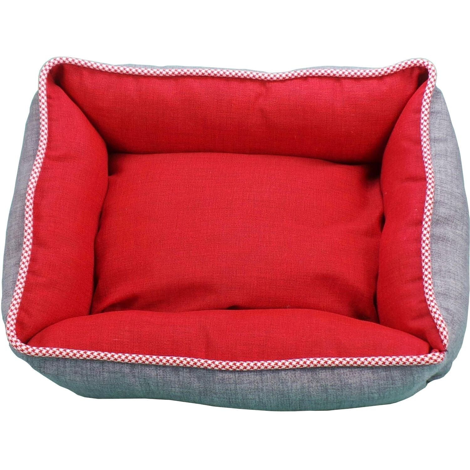 Cama Cuna Cuadrada Bicolor Reversible T3 60x50  Rojo/Gris, , large Imagen numero 5