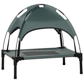 PawHut Cama con Parasol Elevada Portátil para Perros y Gatos