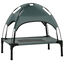 PawHut Cama Elevada para Mascotas Portátil con Toldo Extraíble Tela Transpirable al Aire Libre para Interior y Exterior 61x46x62 cm Gris., , large indicador imagen numero 1