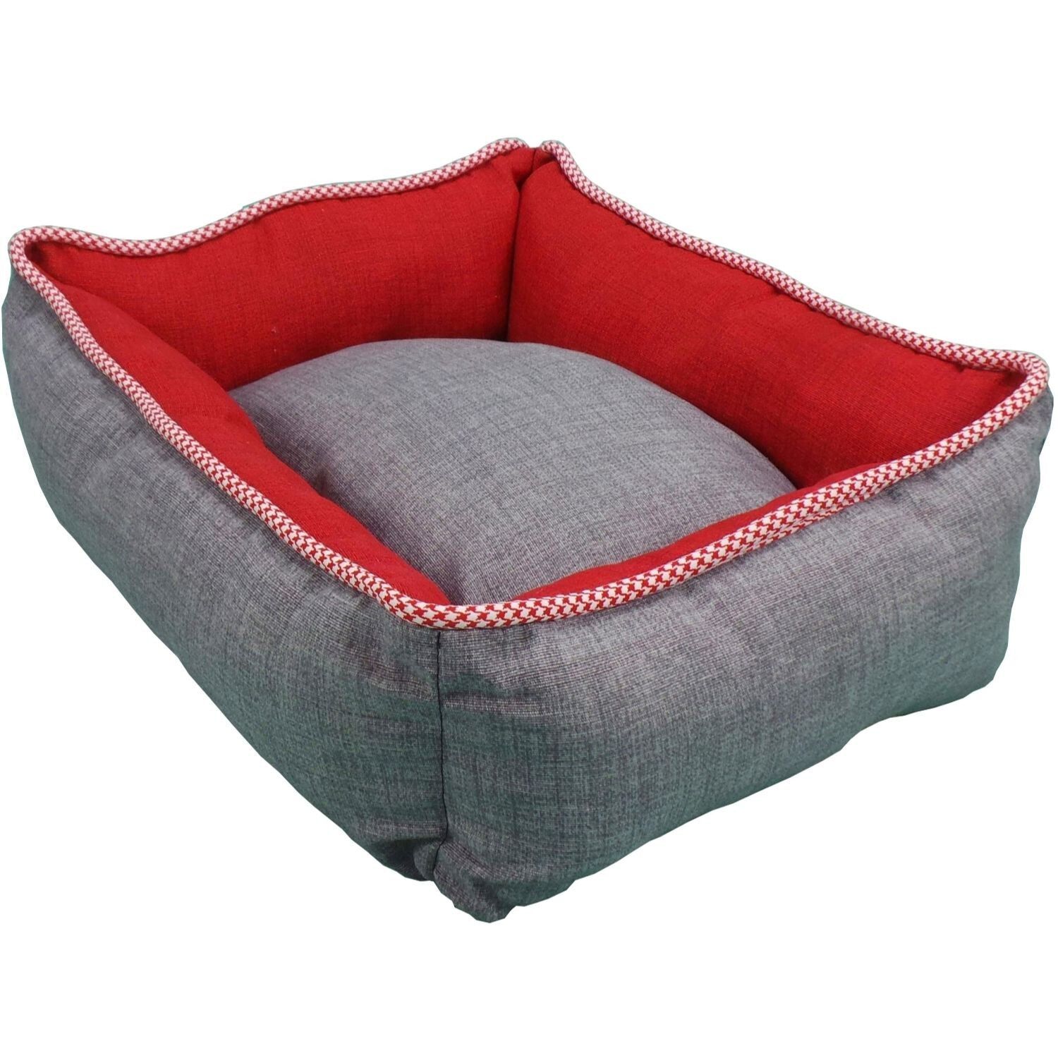 Cama Cuna Cuadrada Bicolor Reversible T3 60x50  Rojo/Gris, , large Imagen numero 2