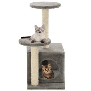 VidaXL Rascador con poste de sisal para gatos color Gris