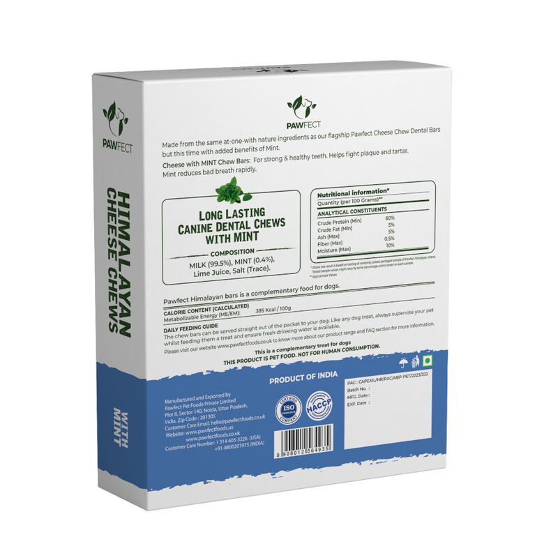 Pawfect Masticables dentales de queso del Himalaya, menta thumbnail