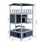 Caseta PawHut de madera para gatos color Gris/Blanco, , large image number null