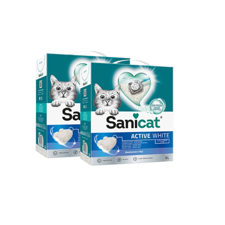 Sanicat Clumping White Arena Blanca Aglomerante sin perfume para gatos thumbnail