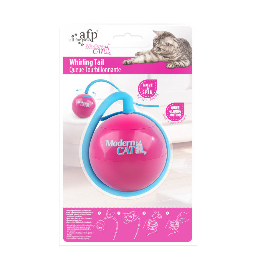 All For Paws Modern Cat Cola Giratoria Rosa Juguete para gatos thumbnail