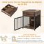 COSTWAY Jaulas para Perros con Estación de Carga, 2 en 1 Mesa Auxiliar y Caja de Perros de Madera con Cajón de Almacenamiento, Moderna Jaula para Perros con Cerradura de Puerta, 50 x 60 x 64 cm, , large indicador imagen numero 3
