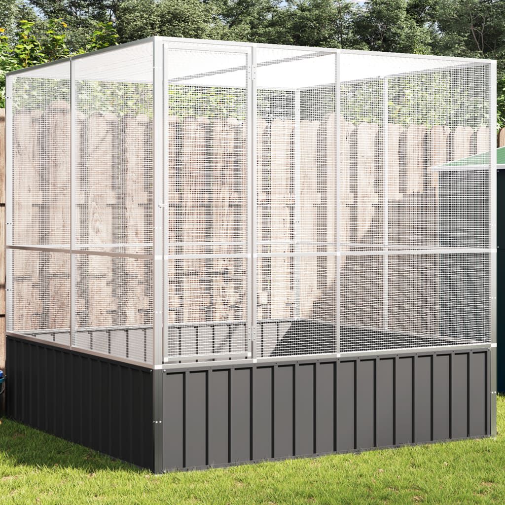 vidaXL Pajarera acero plateado para pájaros thumbnail