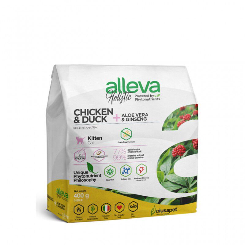 Alleva Holistic Gatitos con Pollo & Pato + Aloe Vera + Gingsen - Alleva - (10 Kg), , large Imagen numero 1